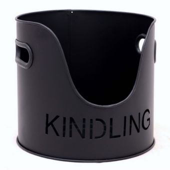 Castle Living Black Kindling Bucket – Elegant Fireplace Storage Solution