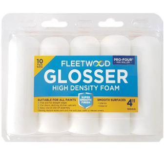 Fleetwood Glosser Foam Sleeve 4 Inch 10 Pack – High-Density Foam Roller Sleeves for Gloss and Smooth Finishes