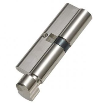 Basta Nickel Thumb Turn Cylinder Lock 30-10-30 – Five Pin Mechanism for Enhanced Door Security