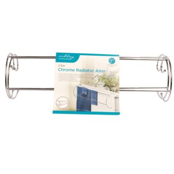 Ashley Housewares 2 Bar Chrome Radiator Airers – Space-Saving Clothes and Towel Drying Racks