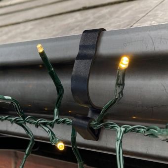 Premier Black Giant Gutter Hooks – Pack of 16 Durable Plastic Christmas Light Hangers