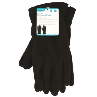 Ashley Large Fleece Gloves – Warm Soft Polyester Winter Gloves with Elastic Cuff