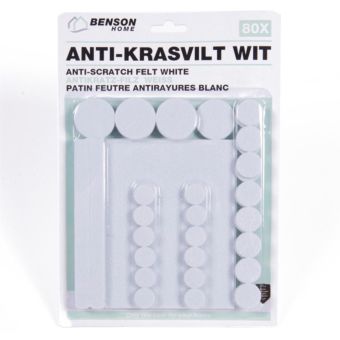 Benson Anti-Scratch Felt Pads 80 Piece Set White – Furniture and Chair Leg Floor Protectors to Prevent Scratches and Reduce Noise