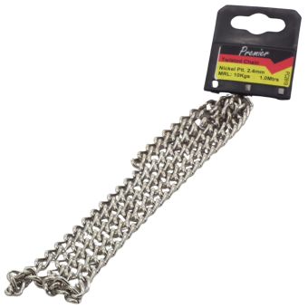 Premier 1 Metre Nickel Plated Twisted Chain 2.4 x 15mm