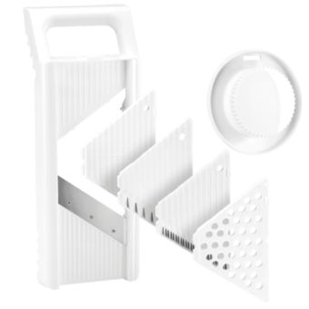 Metaltex Multi-Function Mandoline Slicer 7 in 1 – Stainless Steel Blades with Finger Guard