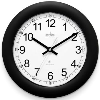 Formia 29cm Black Radio Controlled Wall Clock – Precision Atomic Timekeeping with Modern Design