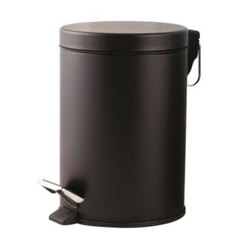 Ashley Black Steel Pedal Bin with Inner Bucket for Bathroom Kitchen or Office I 3 Litre