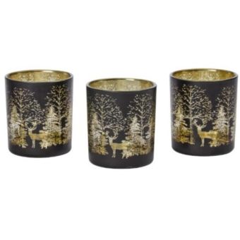 Wonderland T-Light Holders 3 Pack - Onyx