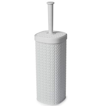 Blue Canyon White Lace Design Toilet Brush and Holder Set