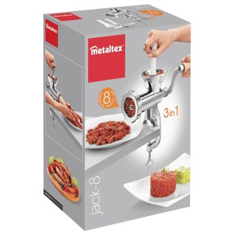 Metaltex 3 in 1 Versatile Meat Mincer with Sausage Nozzle and Cookie Maker