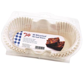 Tala Siliconised Greaseproof Loaf Tin Liners 1lb – Pack of 40 Non-Stick Baking Liners