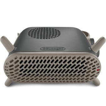 DeLonghi Capsule Fit Grey 2000W Fan Heater – Dual Position Compact Heater with Quiet Operation