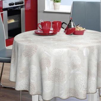 Elegant Bloom Round Oilcloth Tablecloth – 160cm Pre-Packed Wipe Clean Design