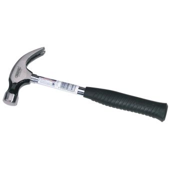 Draper 20oz Tubular Shaft Claw Hammer with Forged High Carbon Steel Head and Vinyl Grip