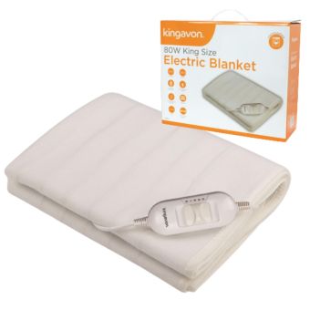 Kingavon King Size Electric Blanket with 1 Controller – 3 Heat Settings, Overheat Protection, Machine Washable