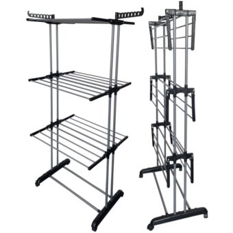 Ashley 4 Tier Foldable Airer with Wheels – Adjustable Indoor Clothes Drying Rack