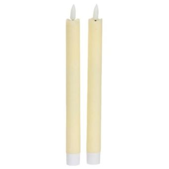 Faux Flame LED Table Candles Cream 2 Pack – Flameless Battery Operated Decorative Candles