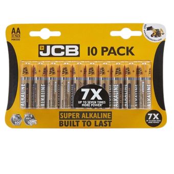JCB Super Alkaline AA Batteries 10 Pack – Long Lasting Power