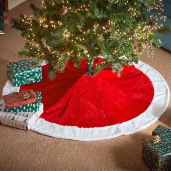 Traditional Christmas Tree Skirt 120cm – Classic Festive Base Cover