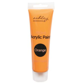 Ashley Acrylic Paint 100ml Orange – Non-Toxic Fast Drying Water-Based Craft Paint