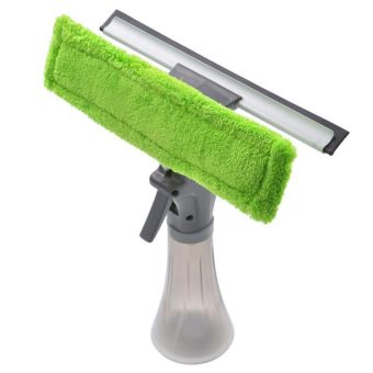 Casa&Casa Spray Window Squeegee with Microfibre Pad – 200ml Refillable Bottle and Dual-Action Cleaning for Streak-Free Glass and Mirrors