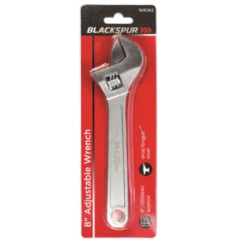 Blackspur 8 Inch Adjustable Wrench – Heavy Duty Drop Forged Steel Spanner with Heat Treated Jaws 200mm