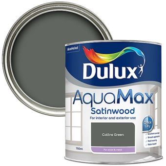 Dulux AquaMax Satinwood Collins Green Metal and Wood Paint 750ml