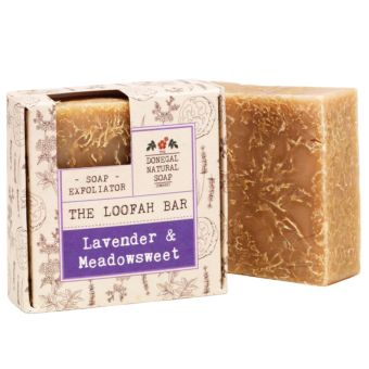 Lavender & Meadowsweet Loofah Natural Soap I Handmade Irish Exfoliating Soap with Patchouli and Cedarwood Essential Oils