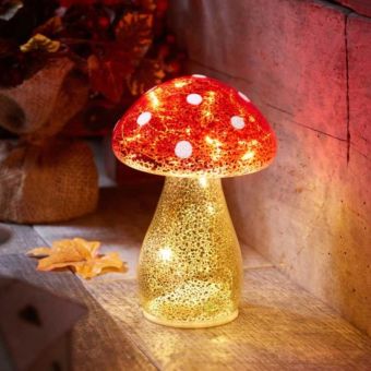 InLit GloShroom – Warm White LED Decorative Mushroom Light with Auto Timer