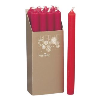 Premier Red Dinner Candles I Pack of 12 Elegant Taper Candles for Dining and Decorative Use