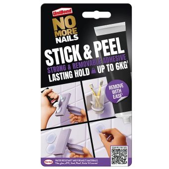 UniBond No More Nails Stick & Peel Clear 44ml – Removable Multi-Material Grab Adhesive