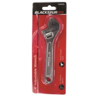 Blackspur 6 Inch Adjustable Wrench – Drop Forged Steel Adjustable Spanner with Heat Treated Jaws 150mm