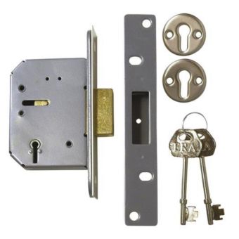ERA Viscount 5 Lever Mortice Deadlock 63mm – Brass Effect High-Security Door Lock