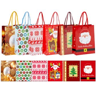 Christmas Gift Bag 6 Assorted Designs XL – Premium Paper Gift Bags 33x41x9.5cm
