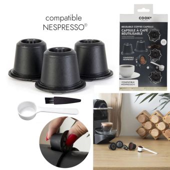 EcoBrew Reusable Coffee Capsules – Compatible with Nespresso Machines – Pack of 3