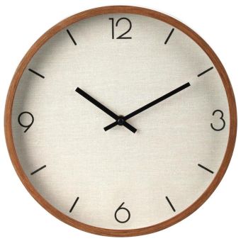 Wood Effect Wall Clock in Beige and Natural Polypropylene Finish I 30cm