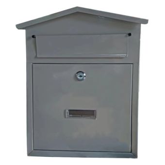 Arboria Chester Wall Mounted Grey Postbox – Lockable Galvanised Steel Outdoor Mailbox 37x30x12cm