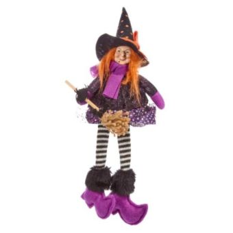 Witch Magic Mixed Case – Decorative Sitting Witches with Dangly Legs, 25cm Indoor Display I Sold Individually 