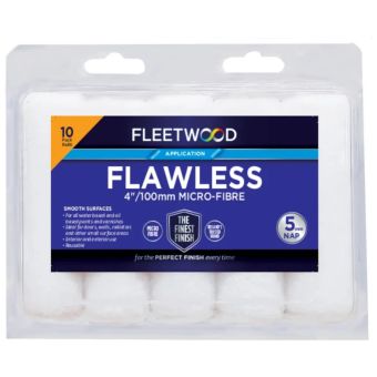 Fleetwood Flawless Microfibre Sleeve 4 Inch 5mm Nap 10 Pack – Premium Roller Sleeves for Smooth Finishes