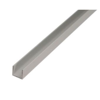 U Profile Bright Aluminium - 8 x 8 x 8 x 1 / 1m