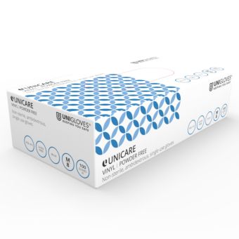 Unicare Disposable Vinyl Gloves Powder Free Medium - 100 Pack