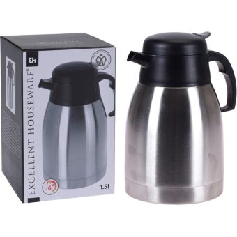 1.5L Thermos flask Double-walled stainless steel - plastic