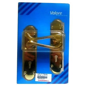 Valore Nova Brass Lever On Lock Plate Door Handles