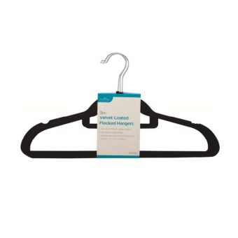 3 Piece Velvet Coated Flocked Clothes Hangers