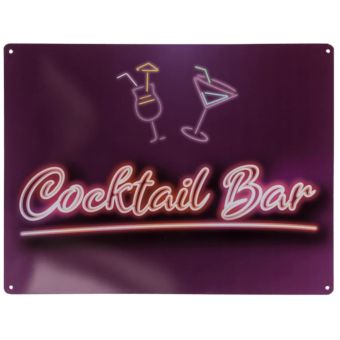 Vintage Cocktail Bar Metal Sign – Retro Wall Decor for Home, Bar or Mancave