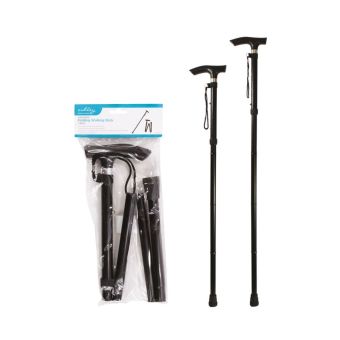 Adjustable Folding Walking Stick - Black