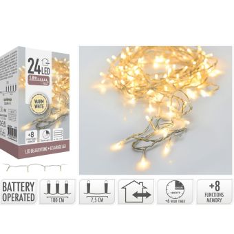 Warm White 24 LED 8 Function Memory Decoration Lights