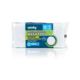 Minky Anti Bacterial Heavy Duty Wash Pads pack 3