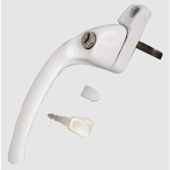 UPVC Espag Handle Cranked - LH (Left Handled) - White