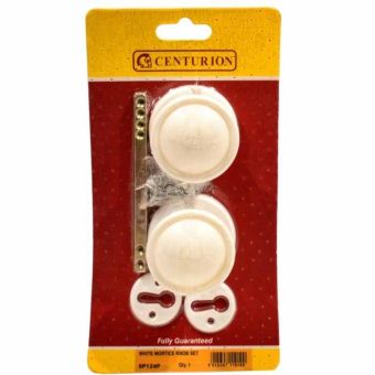 White Plastic Rim Mortice Knob Set